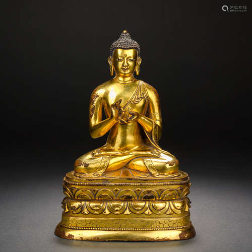 Gilt bronze statue of Shakyamuni Buddha銅鎏金釋迦摩尼佛造像