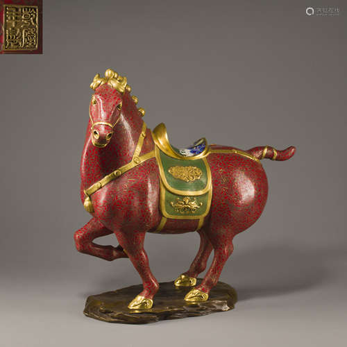 Cloisonné Enamel Horse Ornament掐絲琺瑯駿馬擺件