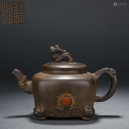 Chinese Chen Mingde Rising Sun Purple Clay Teapot中國陳鳴德旭...