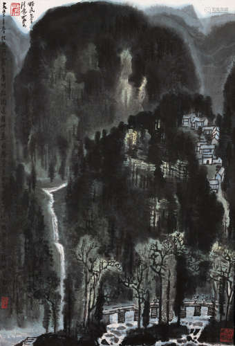 李可染 1963年作 韶关一景 镜框