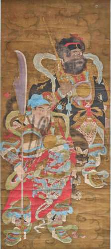 ANONYME GUAN GONG ET ZHOU CANG Fin de la Dynastie Ming