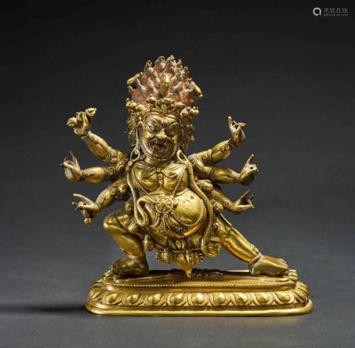 STATUETTE DE HAYAGRIVA EN BRONZE DORÉ XVIIIe siècle (2)