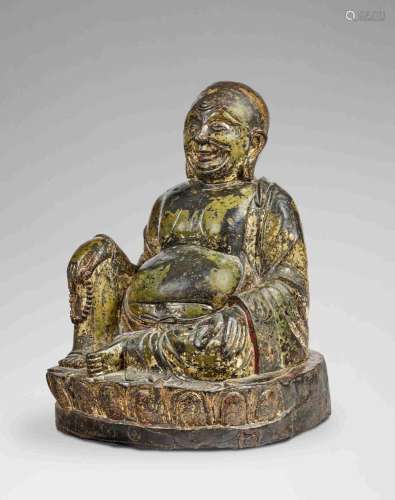IMPORTANTE STATUE DE BUDAI EN BRONZE Dynastie Ming, datée de...