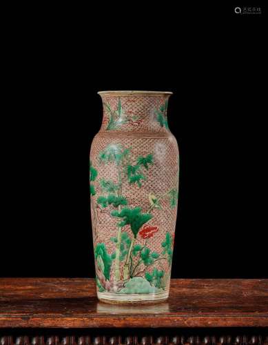 CHINE - Epoque KANGXI (1662 - 1722)    Vase de forme rouleau...