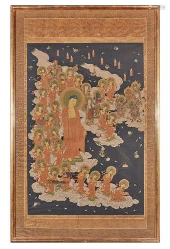 JAPON - Epoque EDO (1603 - 1868), XVIIIe siècle    Amida Rai...