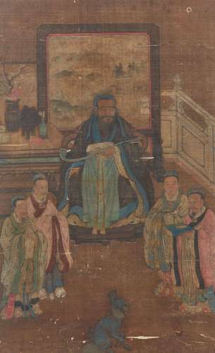 CHINE - Fin Dynastie MING (1368 - 1644)    Encre et couleurs...