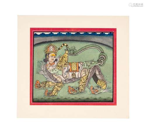 A COMPOSITE FIGURE OF A DEITY DEPICTING ANIMALS, 1920'S, RAJ...