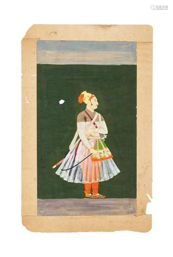 A STANDING PORTRAIT OF RAJA JAISAL, RAJASTHAN/ JODHPUR SCHOO...