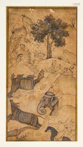 THE CAPTURING OF WILD ELEPHANTS, INDIA, RAJASTHAN, 18TH
