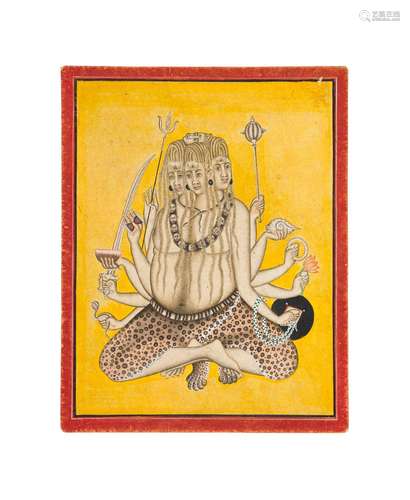 THE FIVE-FACED GOD SHIVA PANCHAVAKTRA, JAIPUR, RAJASTHAN OR ...