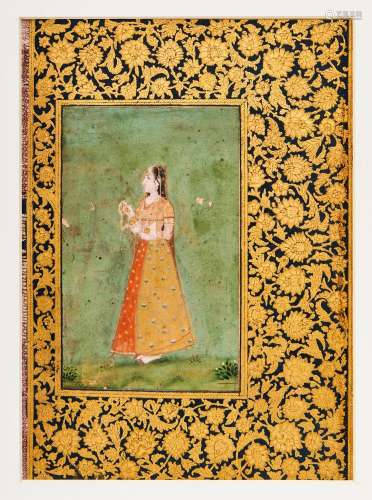 ATTRIBUTED TO THE MUGHAL MASTER MANOHAR, A PORTRAIT OF A PRI...