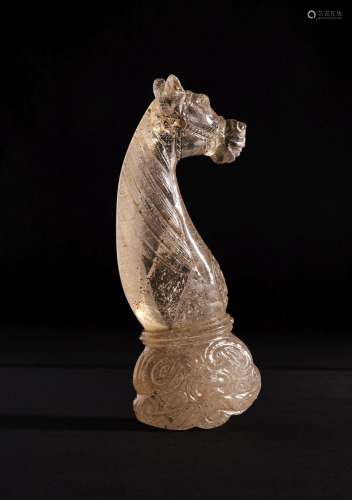 AN INDIAN ROCK CRYSTAL DAGGER HILT IN THE FORM OF A HORSE, 2...