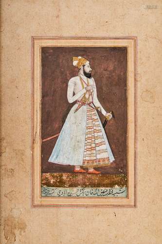 MUGHAL MINIATURE DEPICTING PRINCE FAIZULLAH, 19TH CENTURY, I...