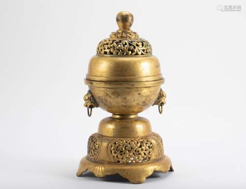 Ming Dynasty Copper Plated Gold Fumigation Furnace