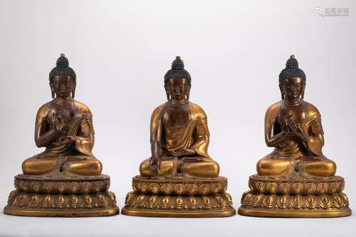 Bronze Gilded Buddha III of the Qing Dynasty