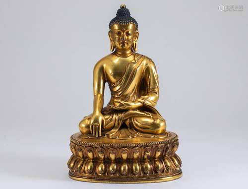 Bronze Gilded Buddha Statue of the Ming Dynasty