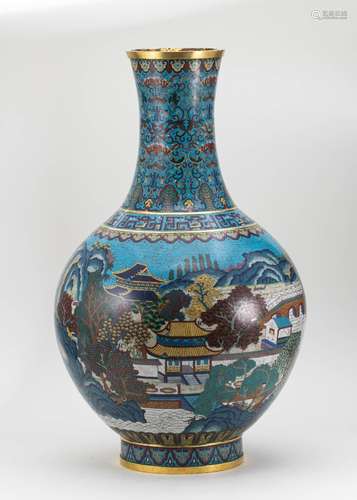 Qing Dynasty Jingtai Blue Sky Ball Bottle