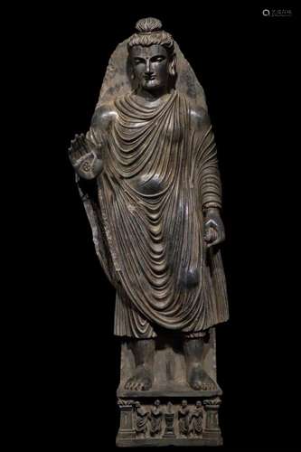 Gray schist Buddha statue of Gandhara