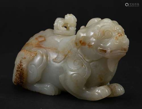 Ming Dynasty White Jade Lucky Beast