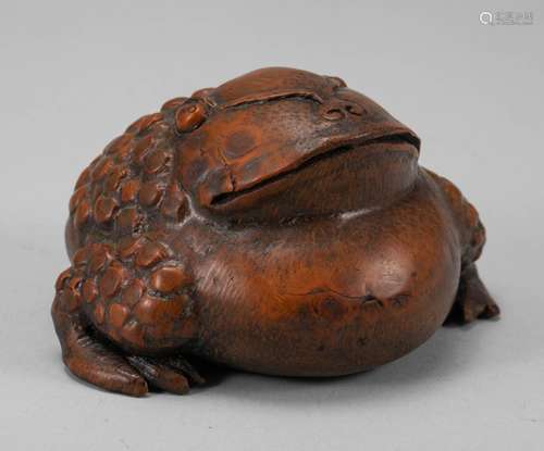 Qing Dynasty Bamboo Carved Golden Toad