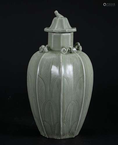 Celadon covered jar