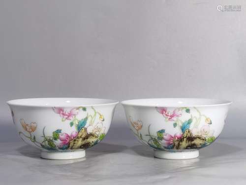 Qing Dynasty Pink Flower Bowl