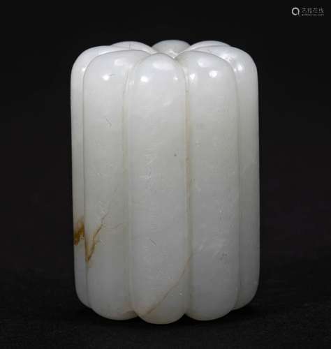 Qing Dynasty White Jade Poetry and Prose Le Zi