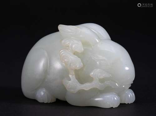 Qing Dynasty White Jade Rabbit