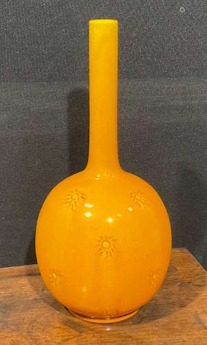 A Burmantofts Faience bottle vase, the globular body applied...