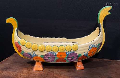 A Clarice Cliff Bizarre Gayday pattern table centre, modelle...