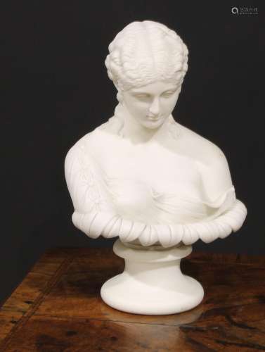 A 19th century Parian ware bust, of Clytie, after Delpech, t...