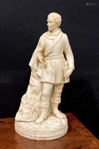 A 19th century Parian ware figure, of a pilgrim, probably Co...