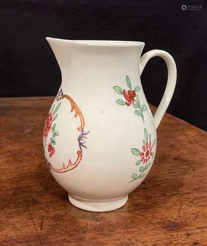 A Worcester sparrow beak jug, painted in Chinese export styl...