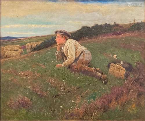 William Macgrath (1838 - 1918) Watching the Flock signed, oi...