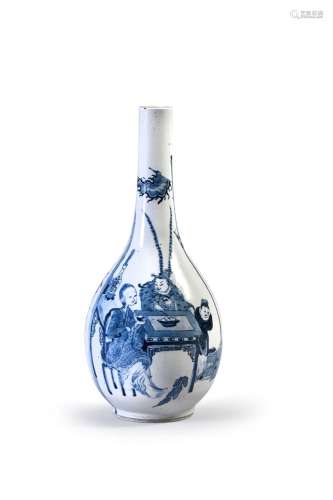 CHINE, XIXe siècle    Vase en porcelaine Monté sur un pied, ...