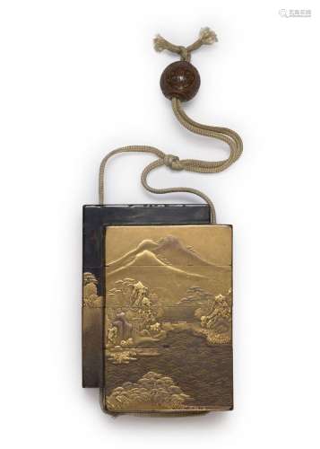 INRO À QUATRE CASES, Japon, époque Edo, XIXe siècle  En form...