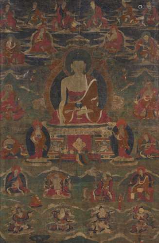 THANGKA DE BHAISHAJYAGURU, Tibet, XVIIIe-XIXe siècle    Le b...