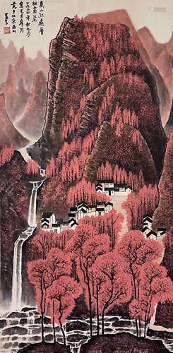 李可染（1907-1989） 万山红遍 立轴 纸本