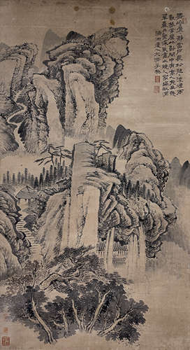 石涛（1642-1708） 山水 立轴 纸本