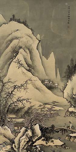 陈少梅（1909-1954）雪景山水 立轴 绢本