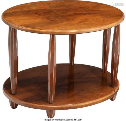 An American Walnut Oval Side Table, early 20th century 17-3/...