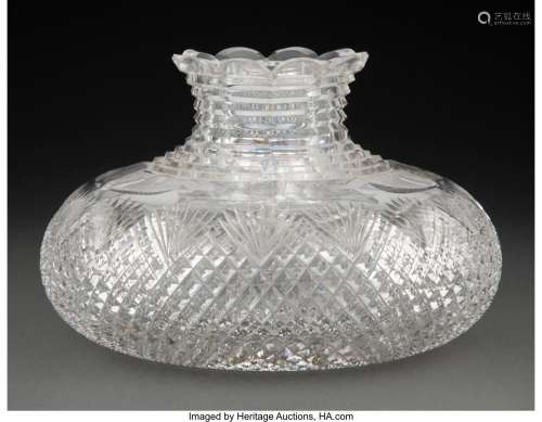 A Libbey Cut Glass Rose Bowl, early 19th century 6-1/2 x 9 x...
