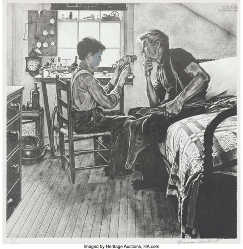 Norman Rockwell (1894-1978) The Inventor, 1970 Lithograph on...