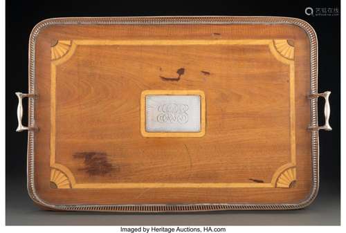 A Goodnow & Jenks Parquetry with Silver Gallery Tray, Bo...