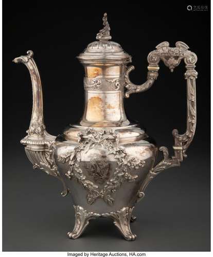 An Emile Puiforcat Silver Coffee Pot, late 19th century Mark...