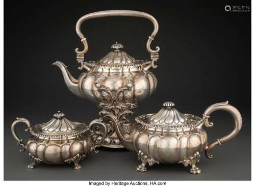 A Three-Piece Howard & Co. Silver Tea Set, New York, cir...