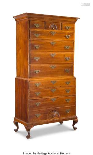 A Mid-Atlantic Chippendale Maple Chest-on-Chest, Connecticut...