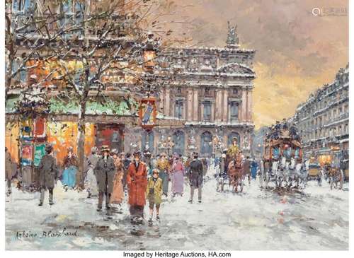 Antoine Blanchard (French, 1910-1988) Place de l\'Opera, Par...