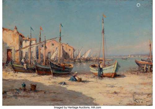 Charles Malfroy (French, 1862-1951) Bateaux sur la plage, Ma...