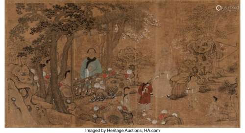 Ding Yicheng (Chinese, Qing Dynasty) Scholarly Couple with C...